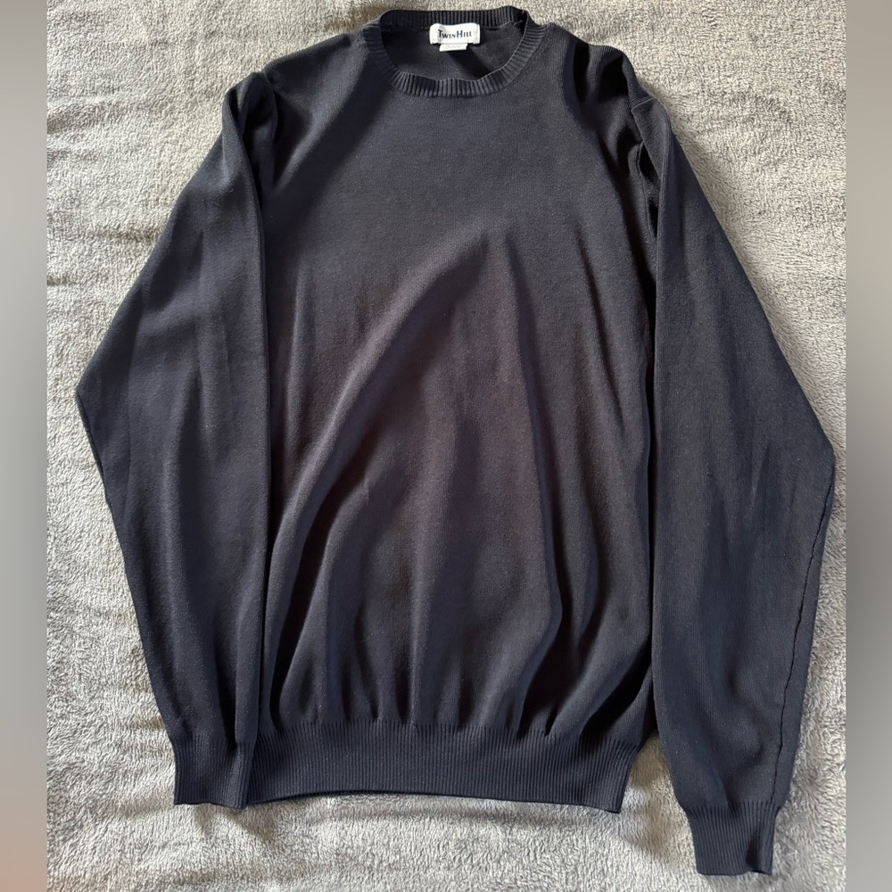 Twinhill Men's Navy Blue Crew Neck Sweater Size Small